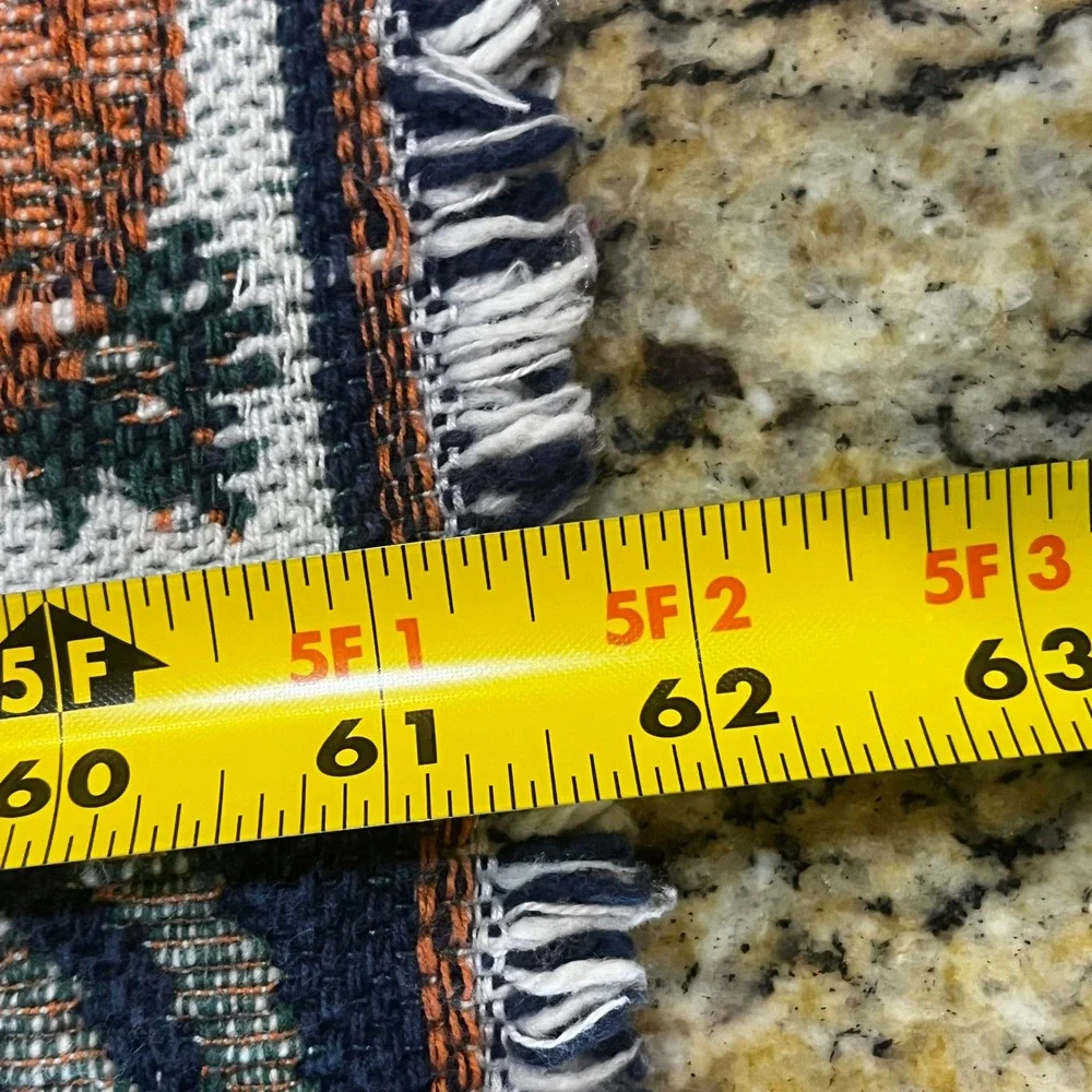 Vintage Harvest Woven Tapestry Table Runner Pumpkin Corn Fall Thanksgiving 62x11